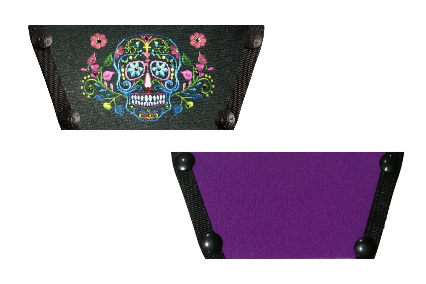 ** Casual Eve Black Cork Wedge Muerte Sugar Skull Kit *