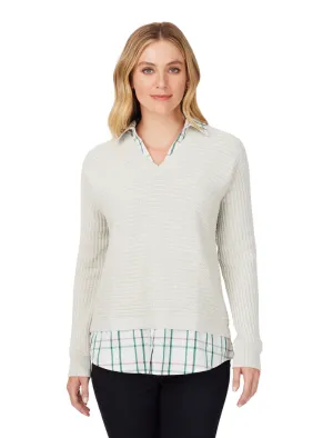 197402 - Long Sleeve Collared Sweater