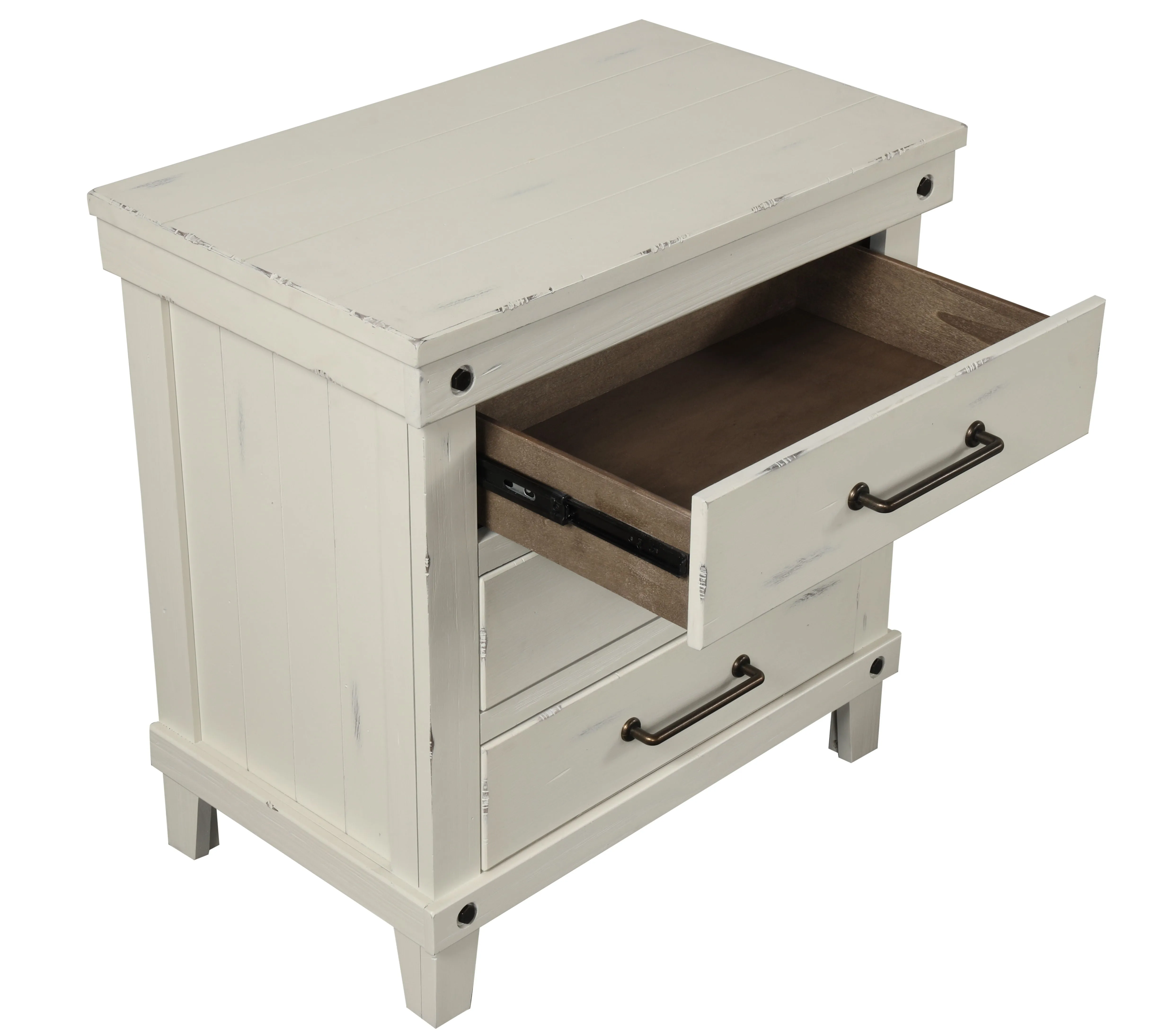 3 Drawer Elegant Nightstand - White by Couch.com
