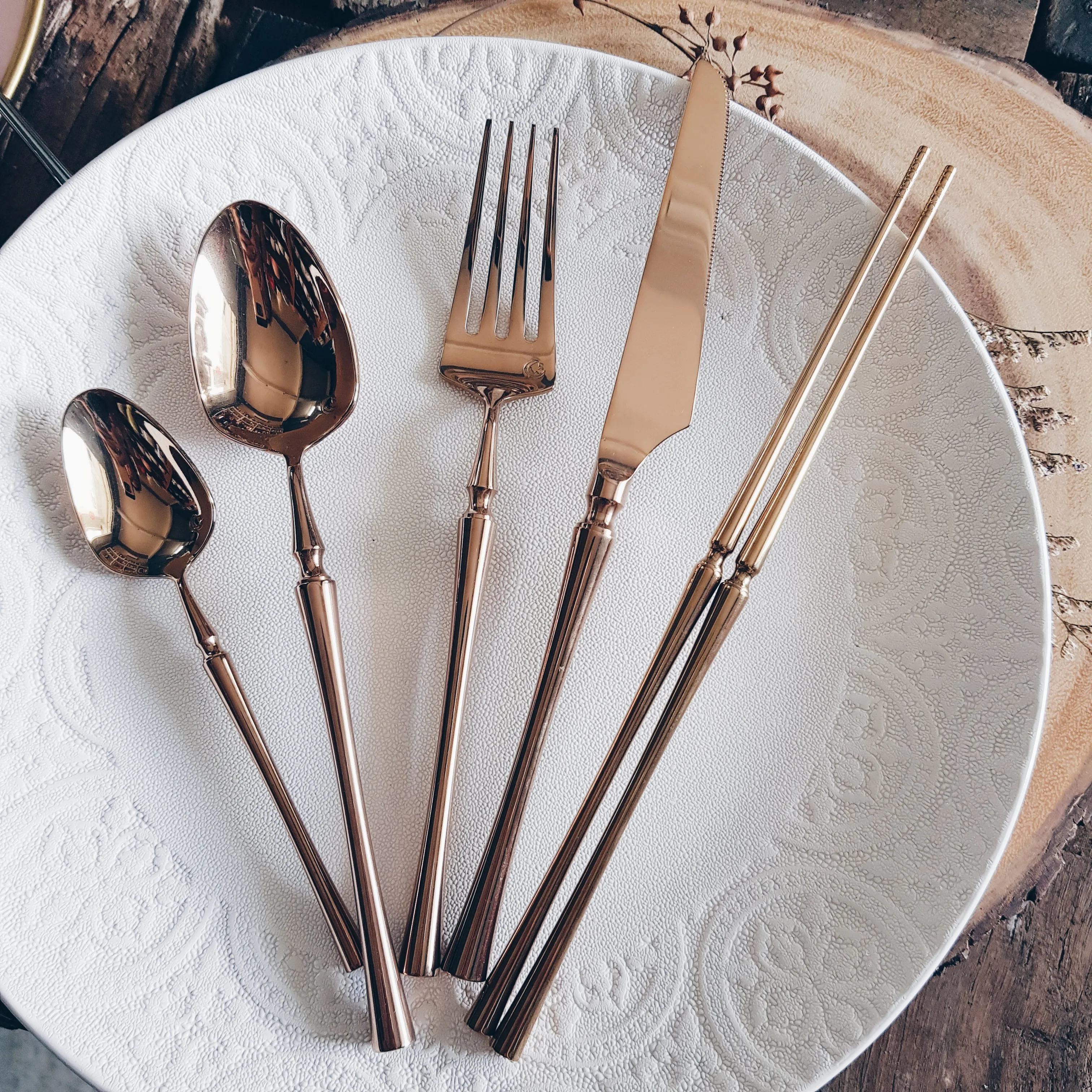 *70% CLEARANCE PROMO* Parisienne Shiny Bronze Ion Plated Stainless Steel SS304 Chopsticks
