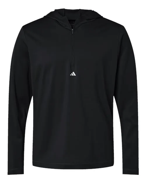 adidas Men's Lightweight Performance Quarter-Zip Hooded Pullover