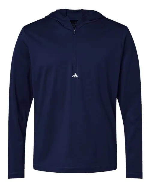 adidas Men's Lightweight Performance Quarter-Zip Hooded Pullover