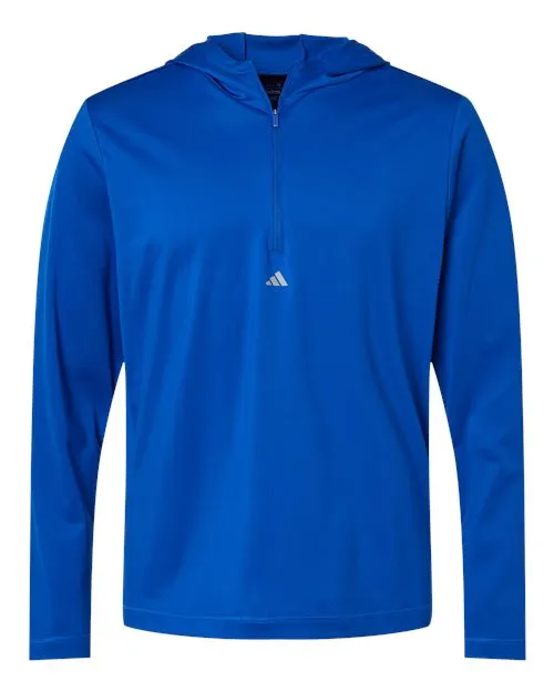 adidas Men's Lightweight Performance Quarter-Zip Hooded Pullover