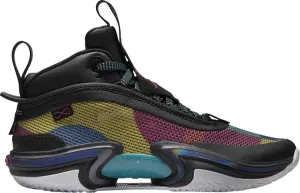Air Jordan 36 GS Black Multi-Color Sneakers, black