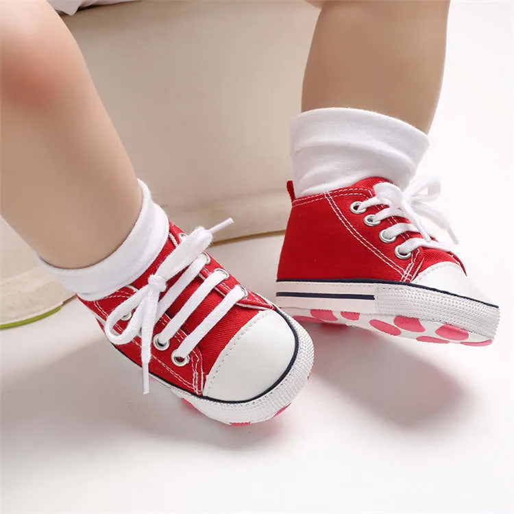 Baby Girl Shoes Star Flash Canvas Sneakers Multicolor Anti-Slip Sole Newborn Infant Shoes - TGSH50693