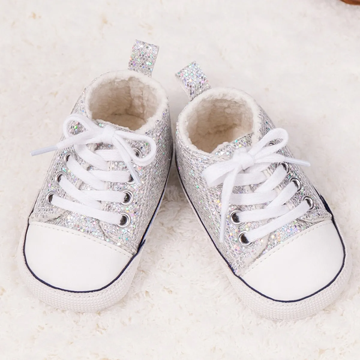 Baby Girl Shoes Star Flash Canvas Sneakers Multicolor Anti-Slip Sole Newborn Infant Shoes - TGSH50693