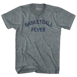 Basketball Fever Adult Tri-Blend V-neck T-shirt