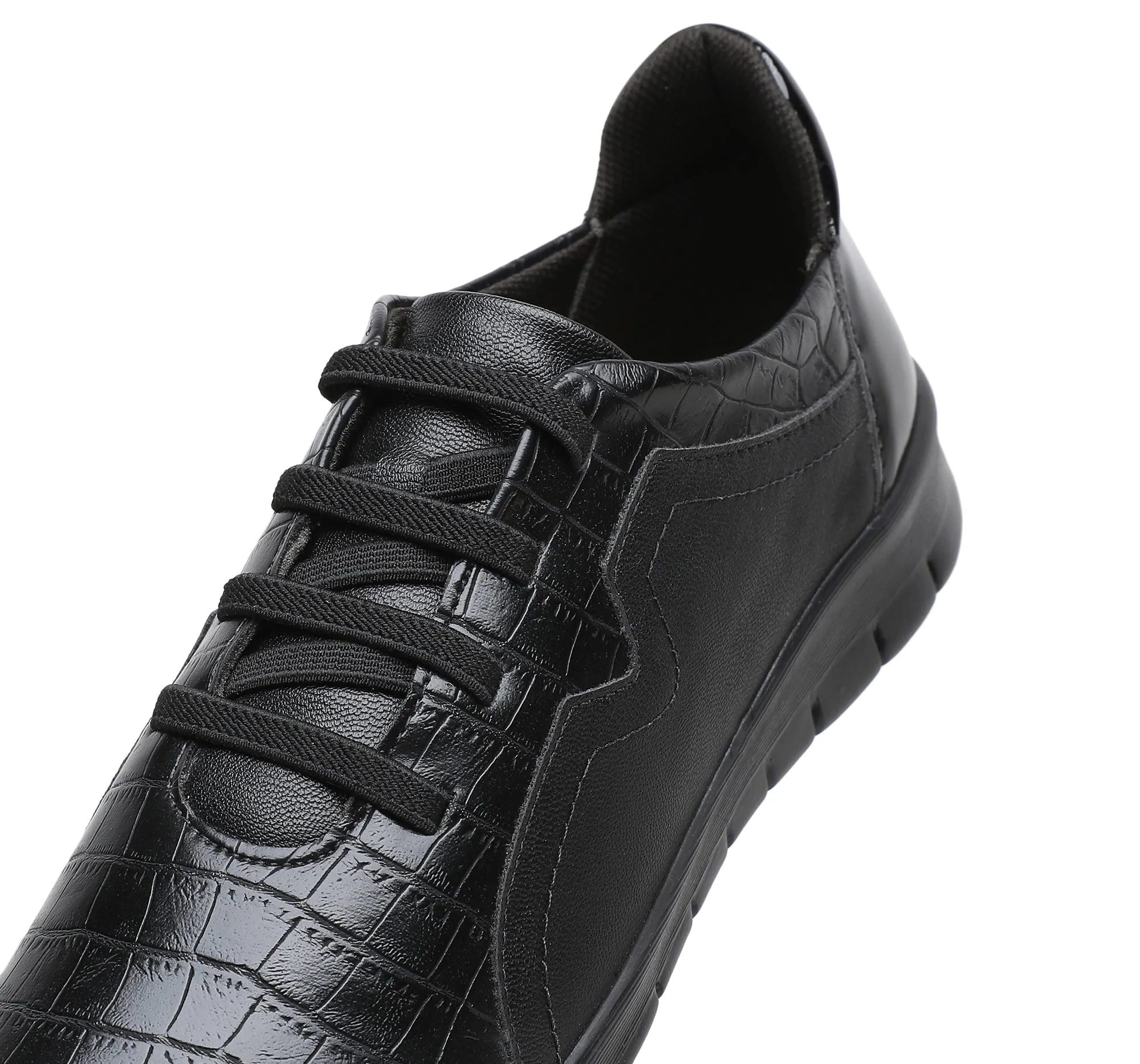 Black Croco Sneakers for Women (970.055)