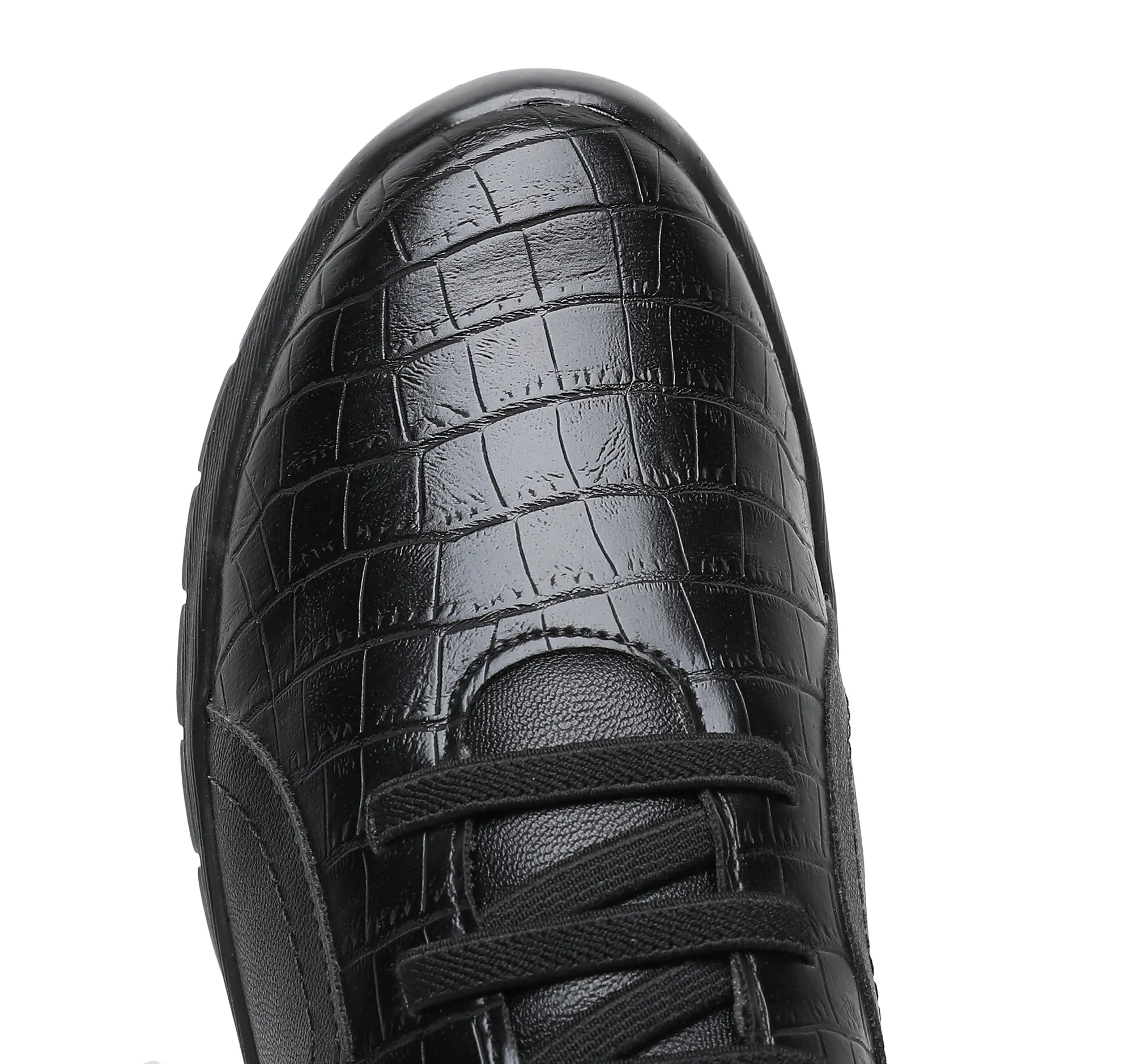Black Croco Sneakers for Women (970.055)