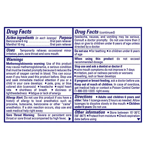 Chloraseptic Sore Throat Lozenges, Cherry, 18 Count, 6 Pack