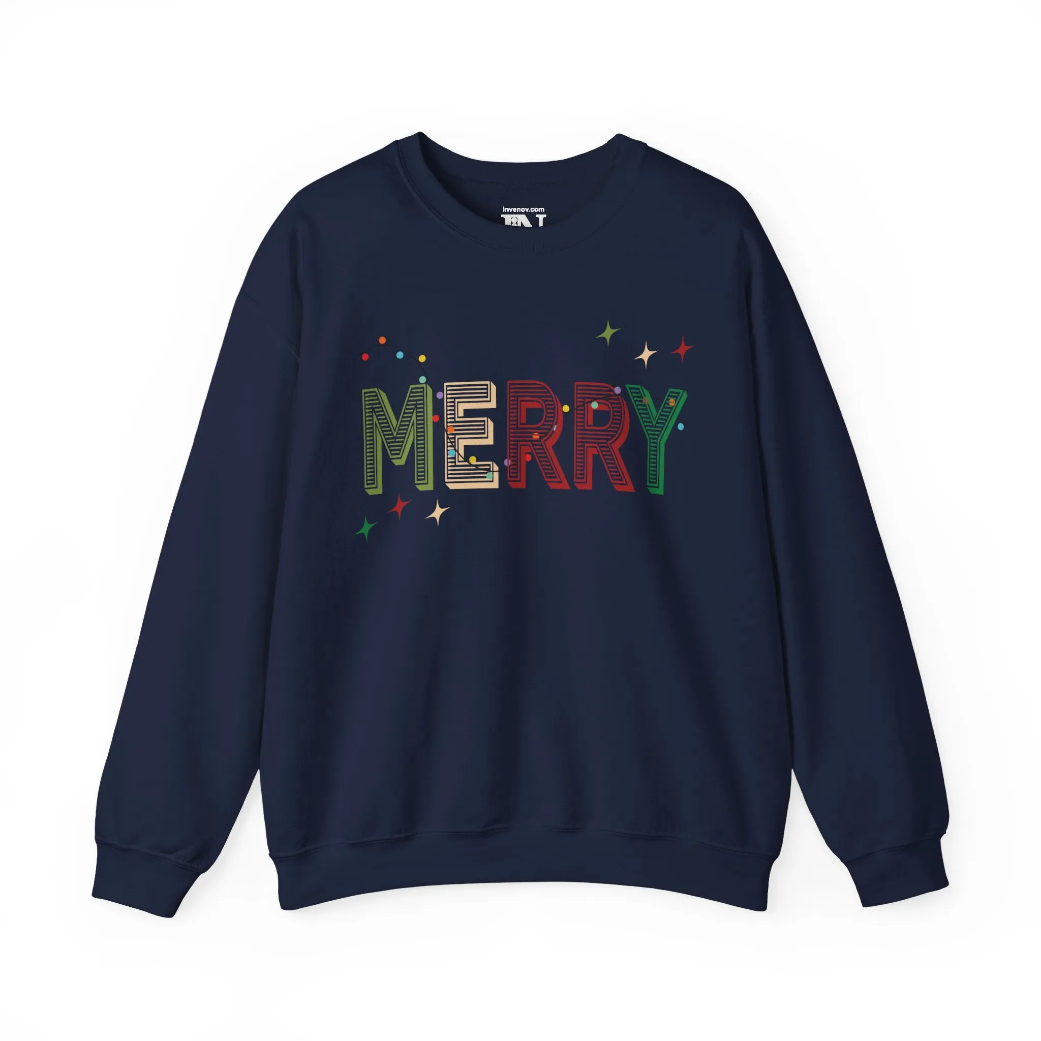 Christmas Light 'MERRY' Sweatshirt, Holiday Season Jumper, Festive Cozy Pullover, Xmas Crewneck, Winter Gift, Merry Christmas Sweater