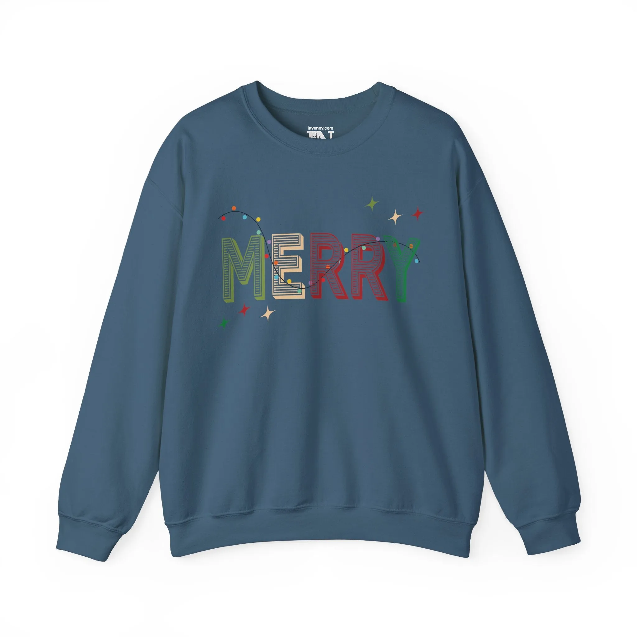 Christmas Light 'MERRY' Sweatshirt, Holiday Season Jumper, Festive Cozy Pullover, Xmas Crewneck, Winter Gift, Merry Christmas Sweater
