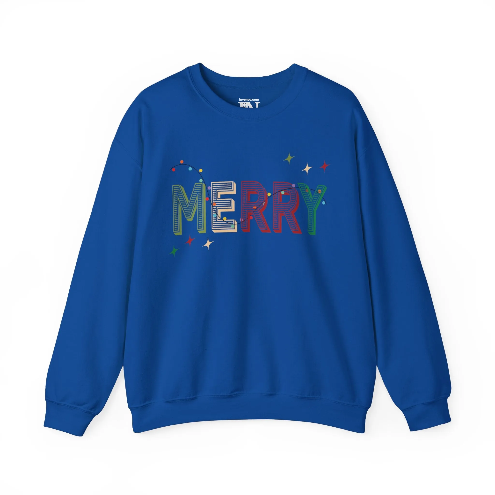 Christmas Light 'MERRY' Sweatshirt, Holiday Season Jumper, Festive Cozy Pullover, Xmas Crewneck, Winter Gift, Merry Christmas Sweater