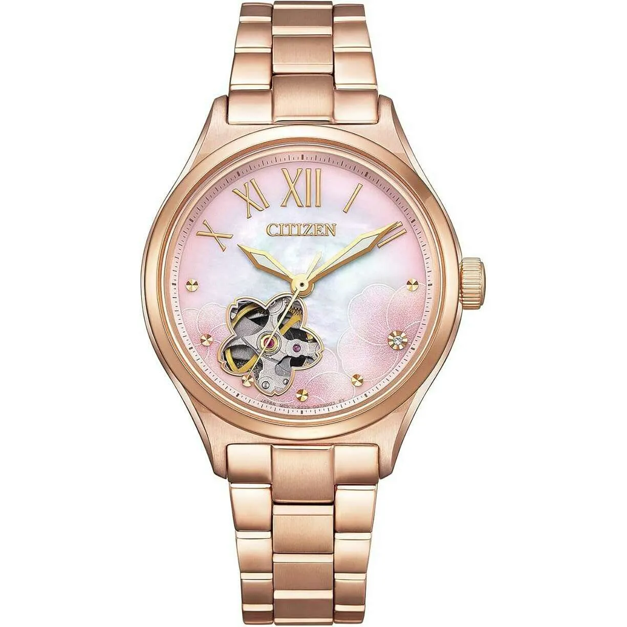 CITIZEN COLLECTION SAKURA LIMITED MODEL PINK GOLD LADIES WATCH (1900 LIMITED) PC1017-70Y