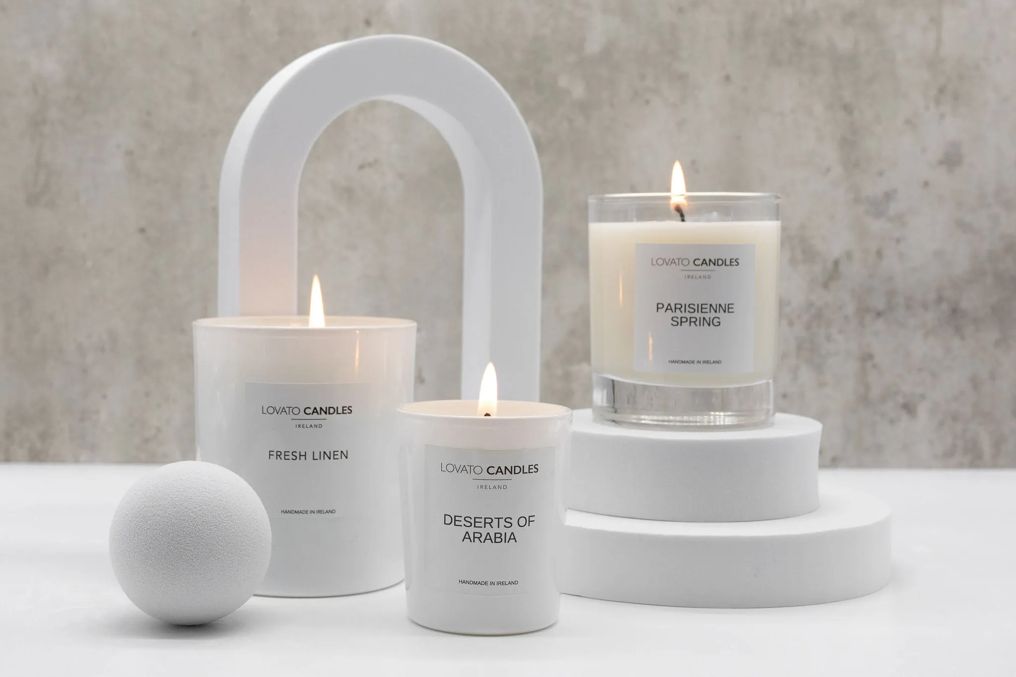 Clear Scented Candle with Luxury White Box - Rock Salt & Driftwood