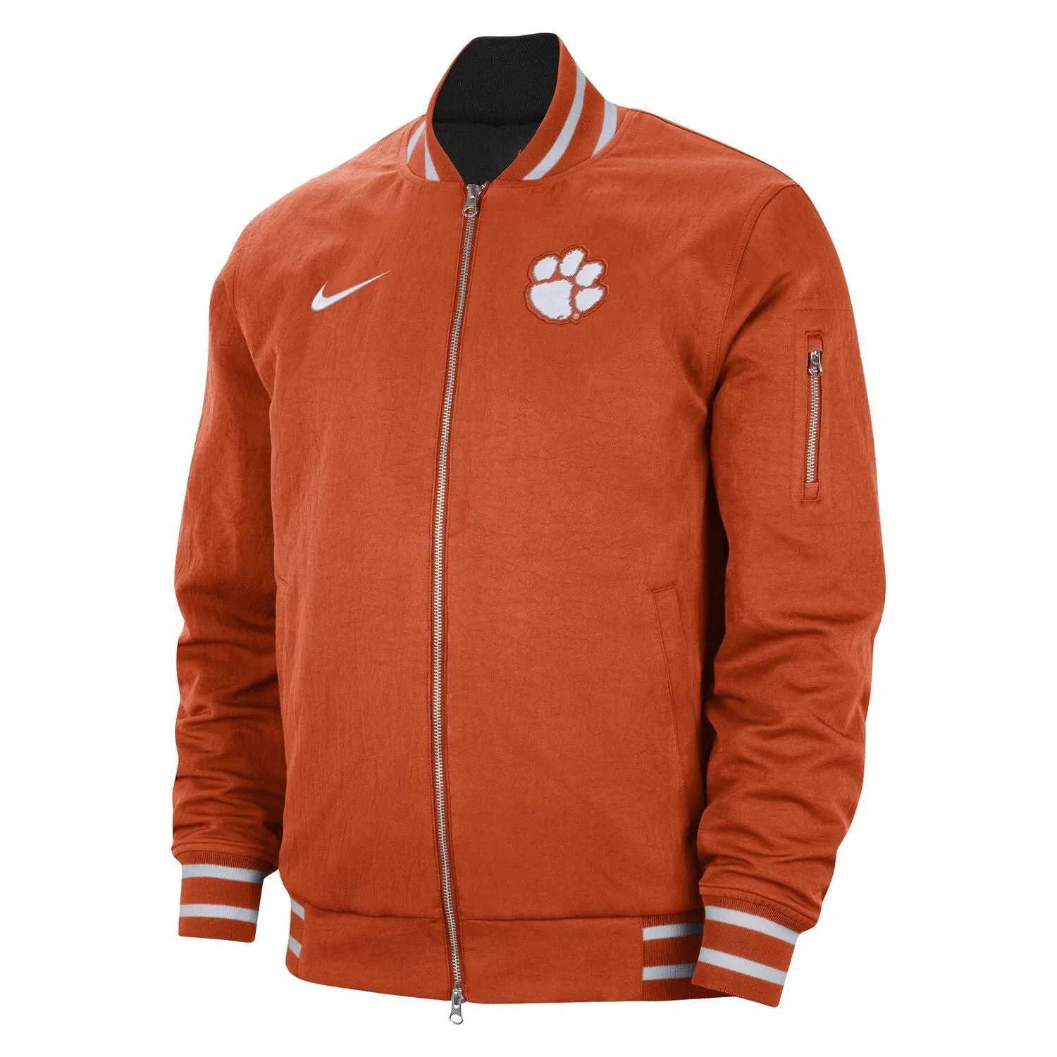 Clemson Tigers Nike Men's Orange Full Zip Bomber Jacket