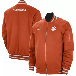 Clemson Tigers Nike Men's Orange Full Zip Bomber Jacket