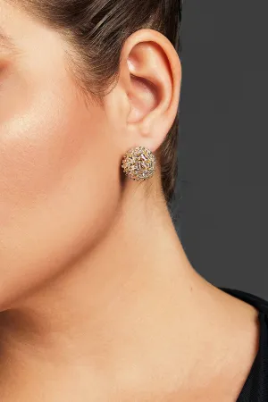 Curveins Gold-Plated Sparkling Zirconia Stud Earrings