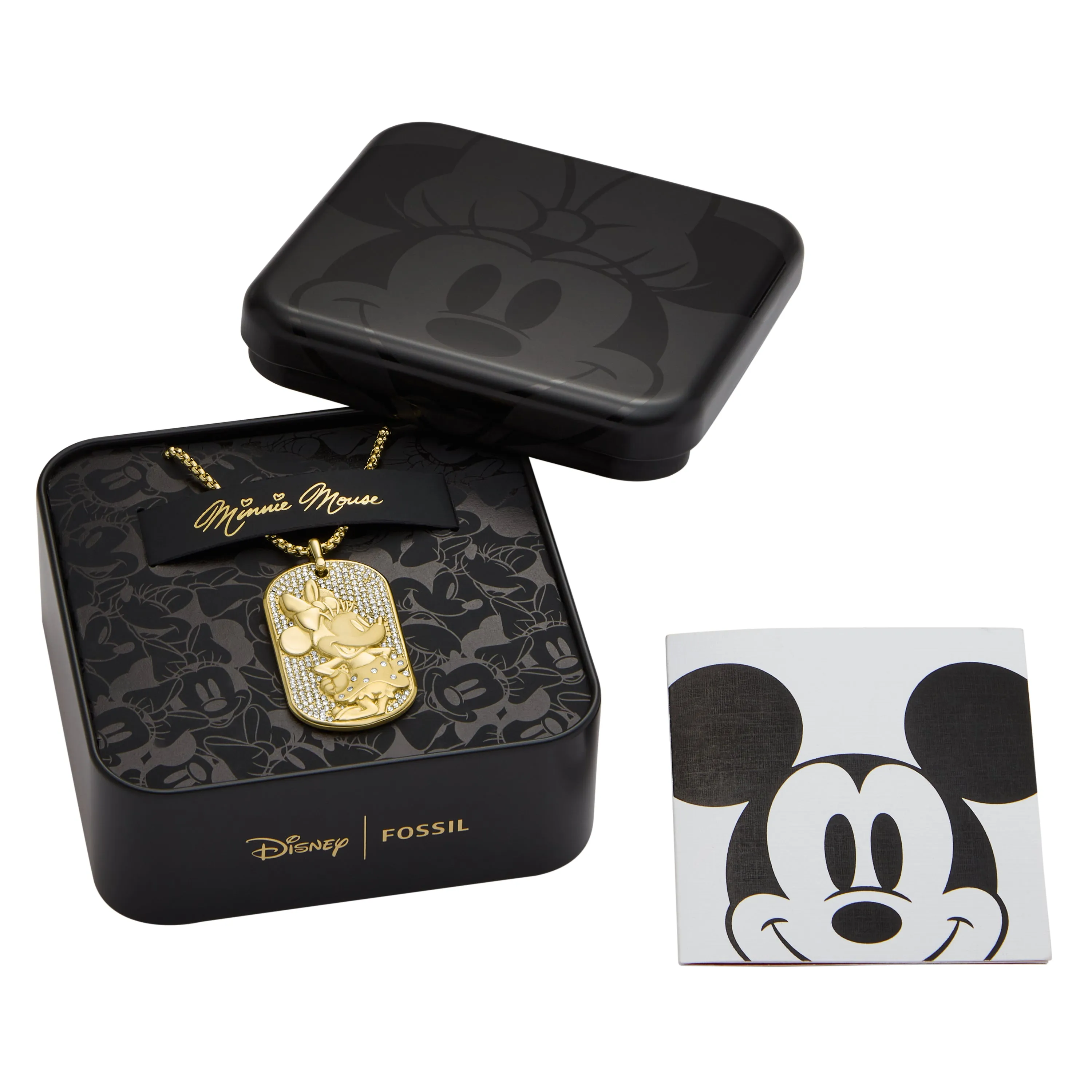 Disney x Fossil Special Edition Gold-Tone Stainless Steel Dog Tag Necklace