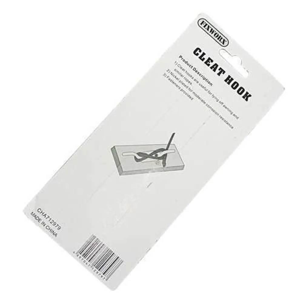 Fixworx Hook Cleat Nickel Plated 150mm 2pc