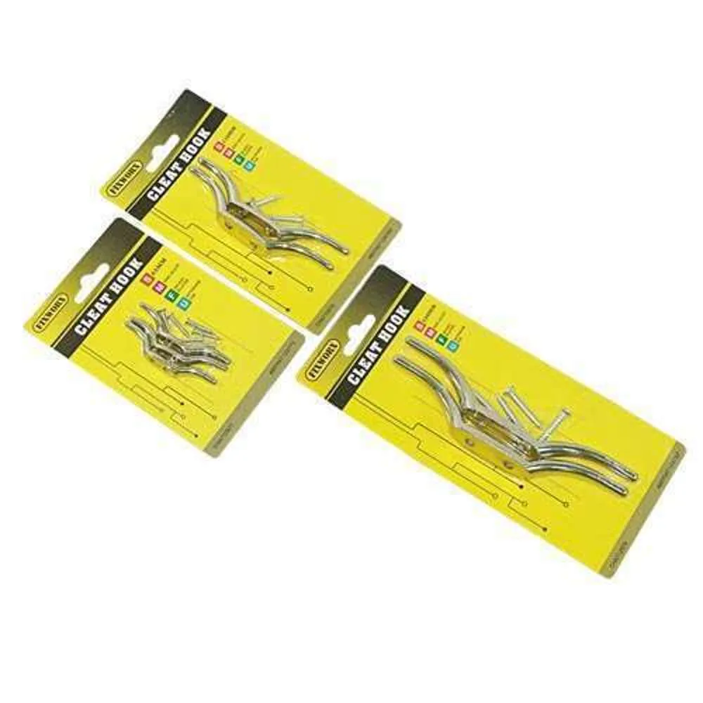 Fixworx Hook Cleat Nickel Plated 150mm 2pc