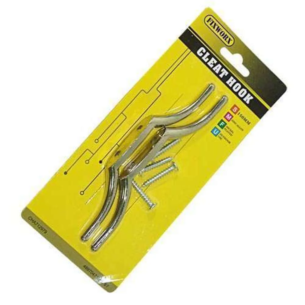 Fixworx Hook Cleat Nickel Plated 150mm 2pc