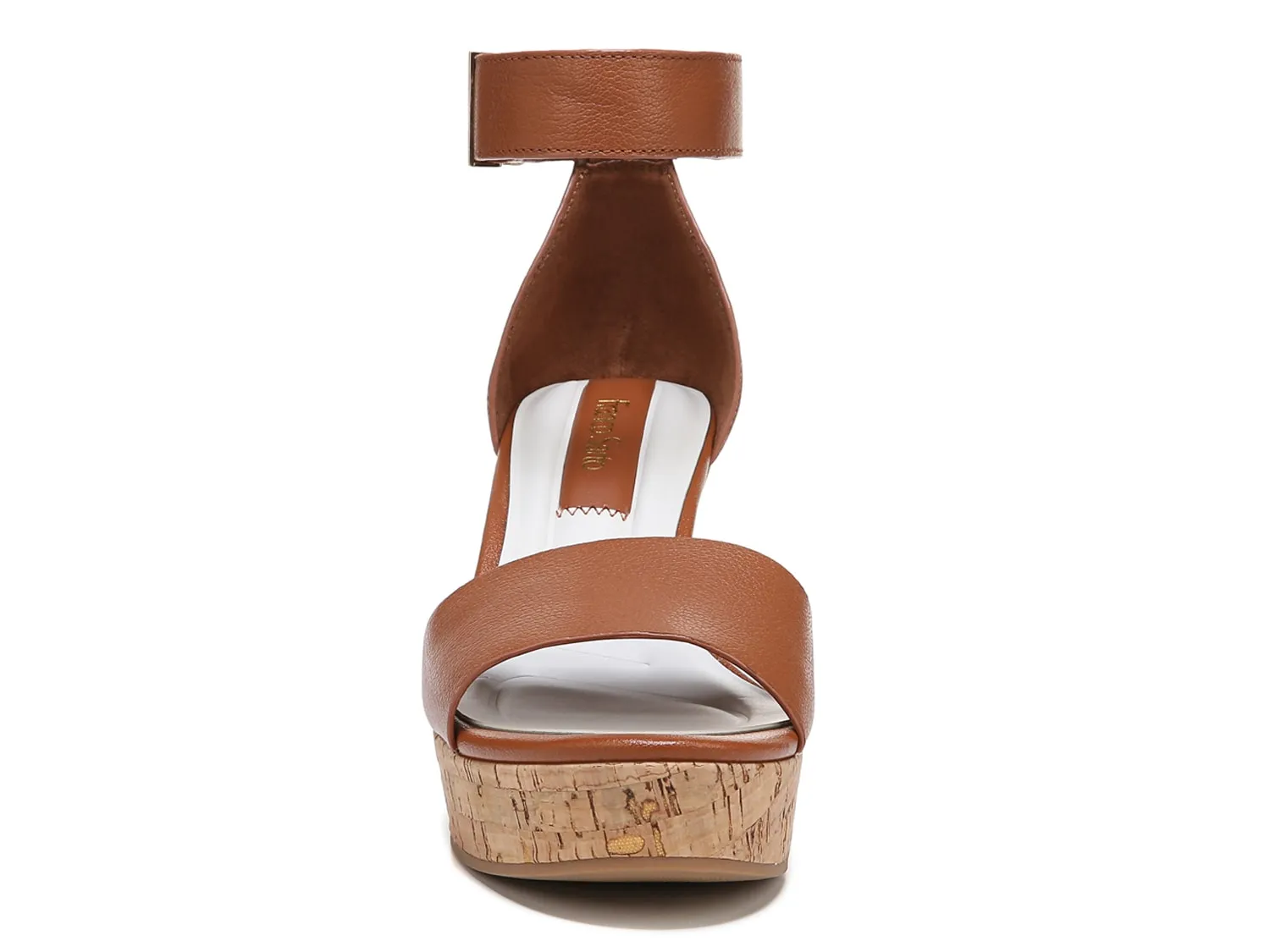 Franco Sarto Clemenscork wedge sandals, cognac