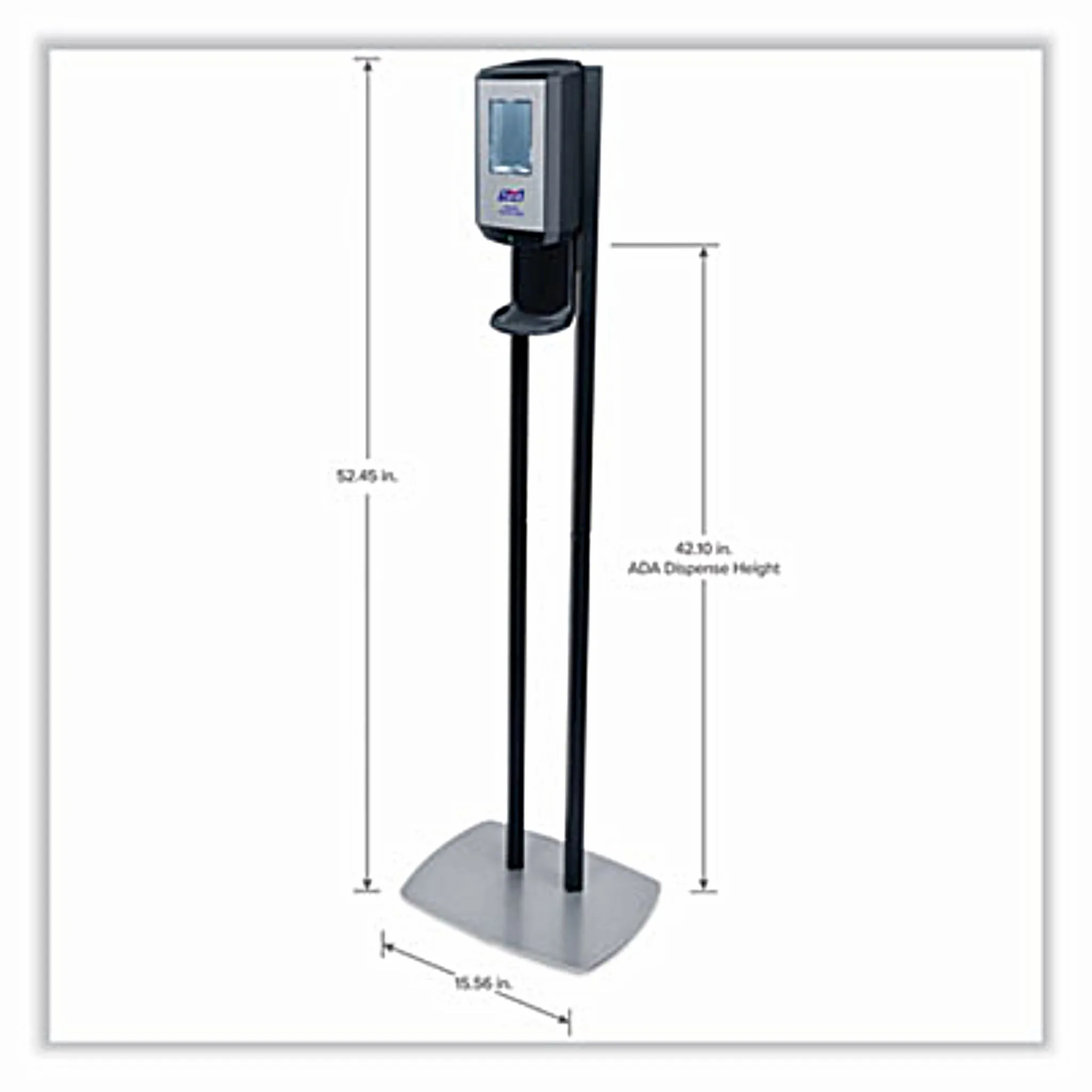 GO-JO INDUSTRIES PURELL GOJ7416DS CS6 Hand Sanitizer Floor Stand with Dispenser, 1,200 mL, 13.5 x 5 x 28.5, Graphite/Silver, Carton of 1
