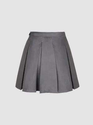 Grey Pleated Skirt