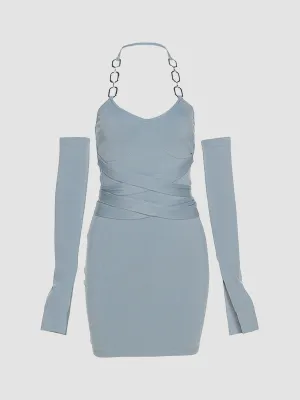 Halter Solid Color Dress