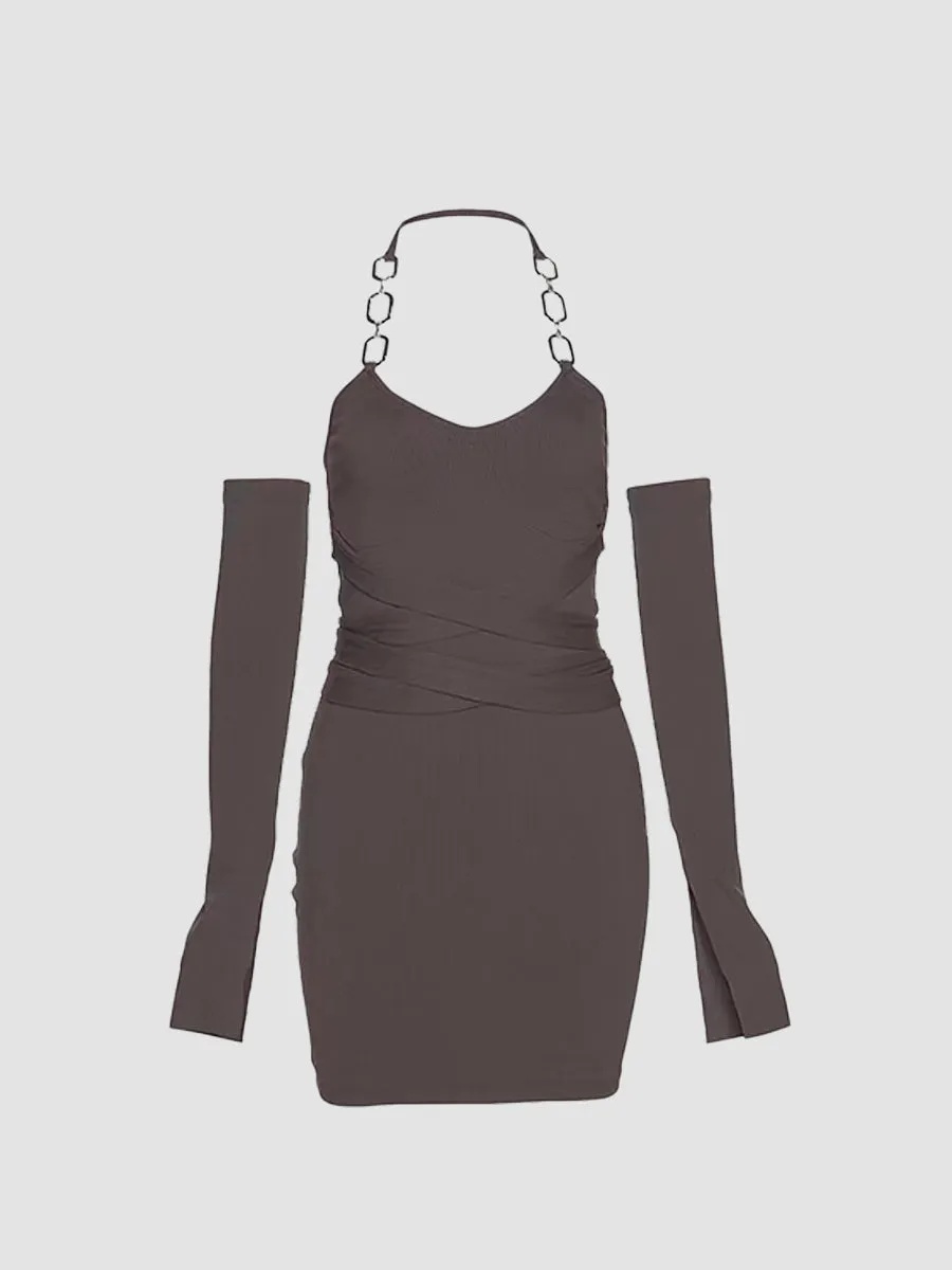 Halter Solid Color Dress