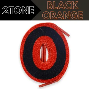 Jordan 1 Laces 2TONE Union Flat - Black with Electro Orange