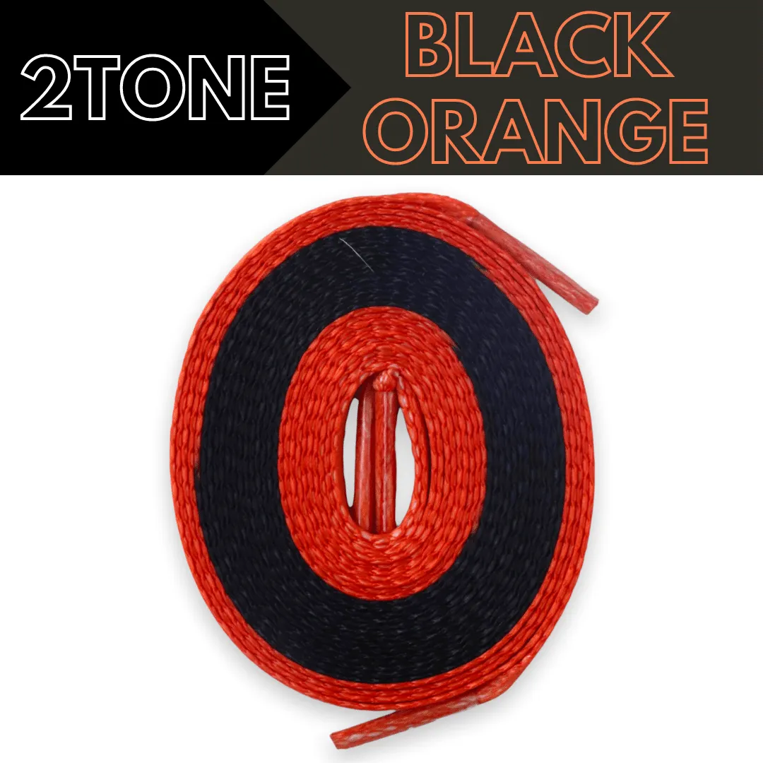 Jordan 1 Laces 2TONE Union Flat - Black with Electro Orange