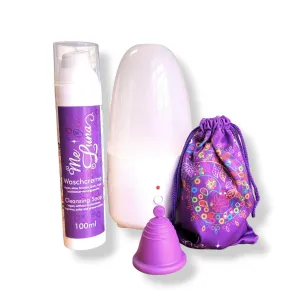Low Cervix PURPLE Menstrual Cup Kit - VAPOR (steam)