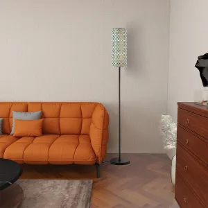 MCM Geometric Blue Green Slim Mod Floor Lamp