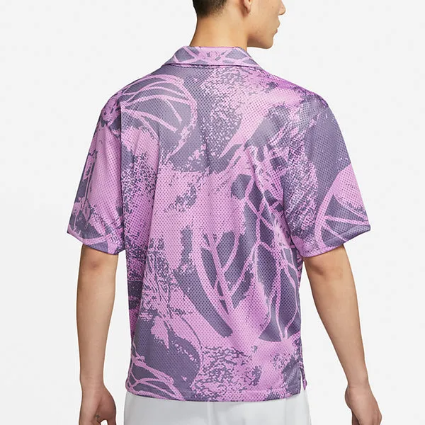 Men's Air Jordan Flight Knit Printing Loose Basketball Short Sleeve Light Purple Shirt, Purple