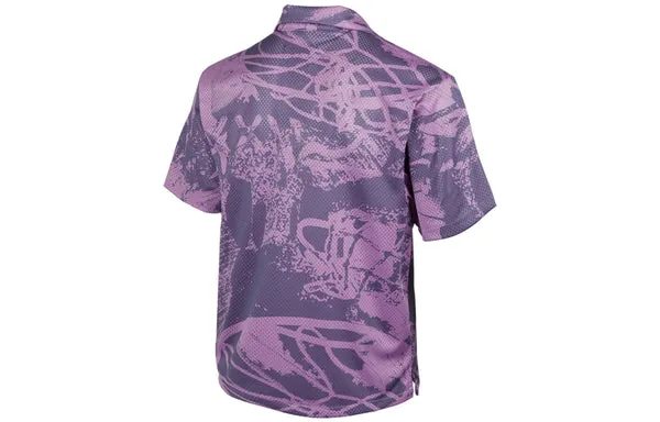 Men's Air Jordan Flight Knit Printing Loose Basketball Short Sleeve Light Purple Shirt, Purple