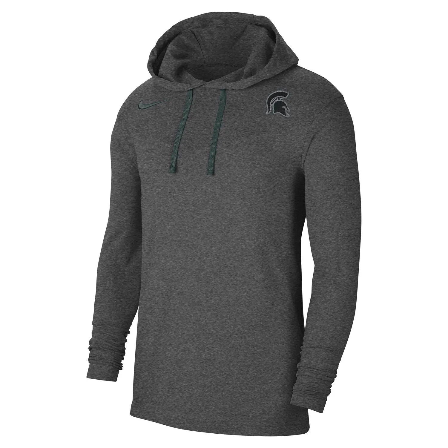 Michigan State Spartans Off-Field Performance Nike Men's Charcoal Long Sleeve Hooded T-Shirt