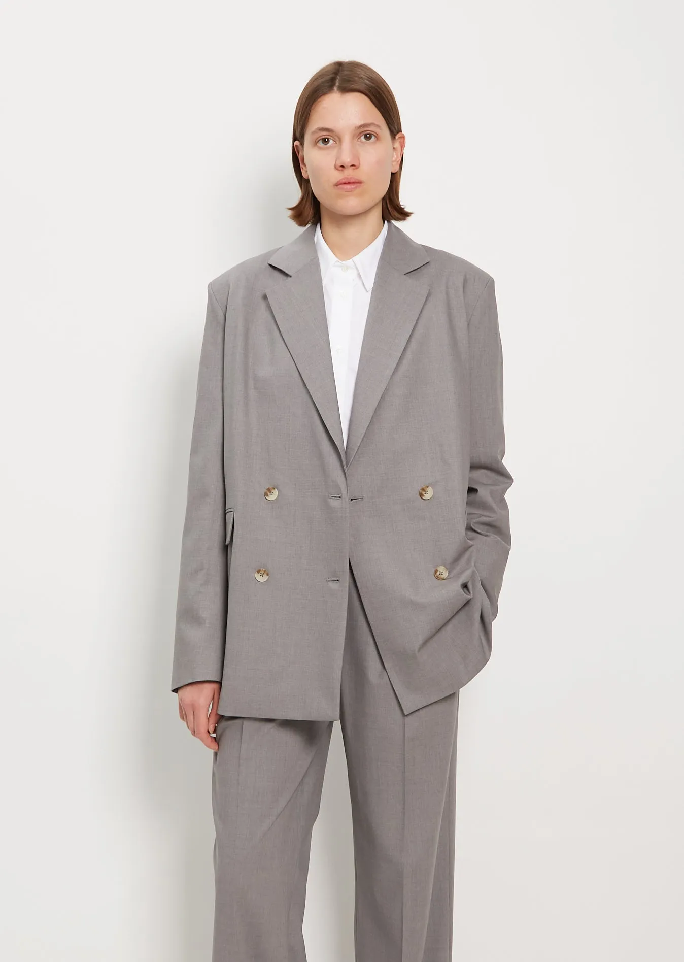 New Donau Wool Blazer — Grey Melange
