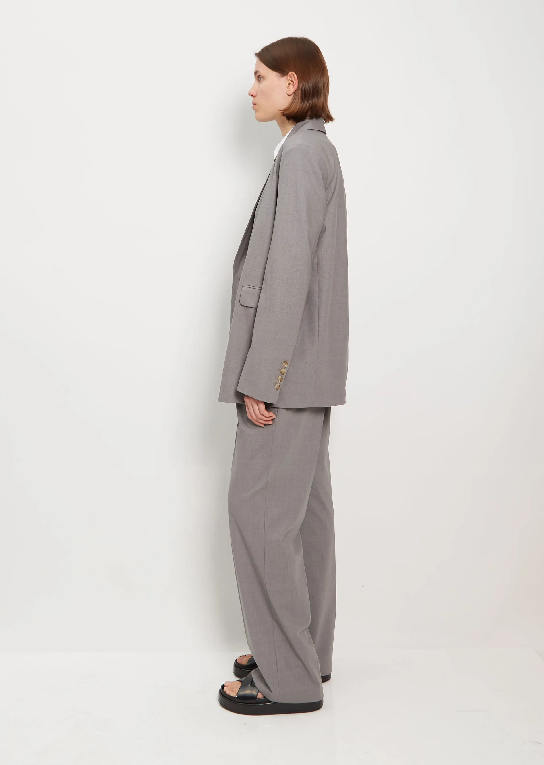 New Donau Wool Blazer — Grey Melange
