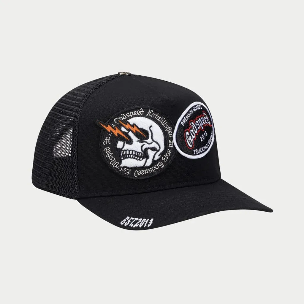 Og Dual Patch Trucker Hat (Black) - GO006CAPBLK