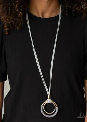 Open Door Jewelry - Elliptical Essence - Silver Necklace - Paparazzi Accessories