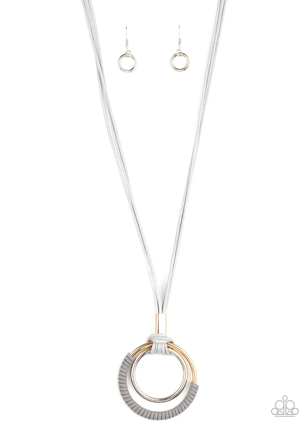 Open Door Jewelry - Elliptical Essence - Silver Necklace - Paparazzi Accessories