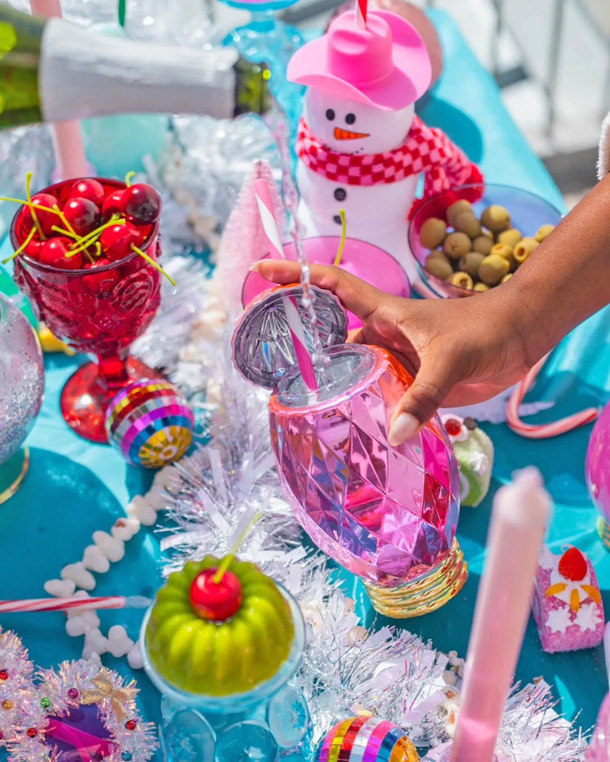 Pink Vintage Holiday Light Cup