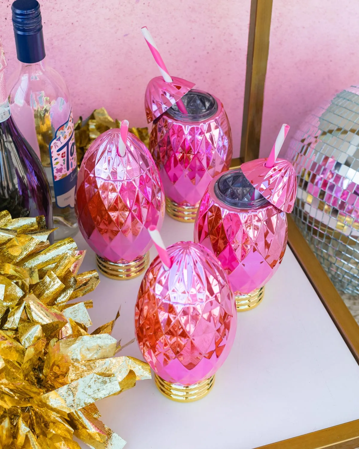 Pink Vintage Holiday Light Cup