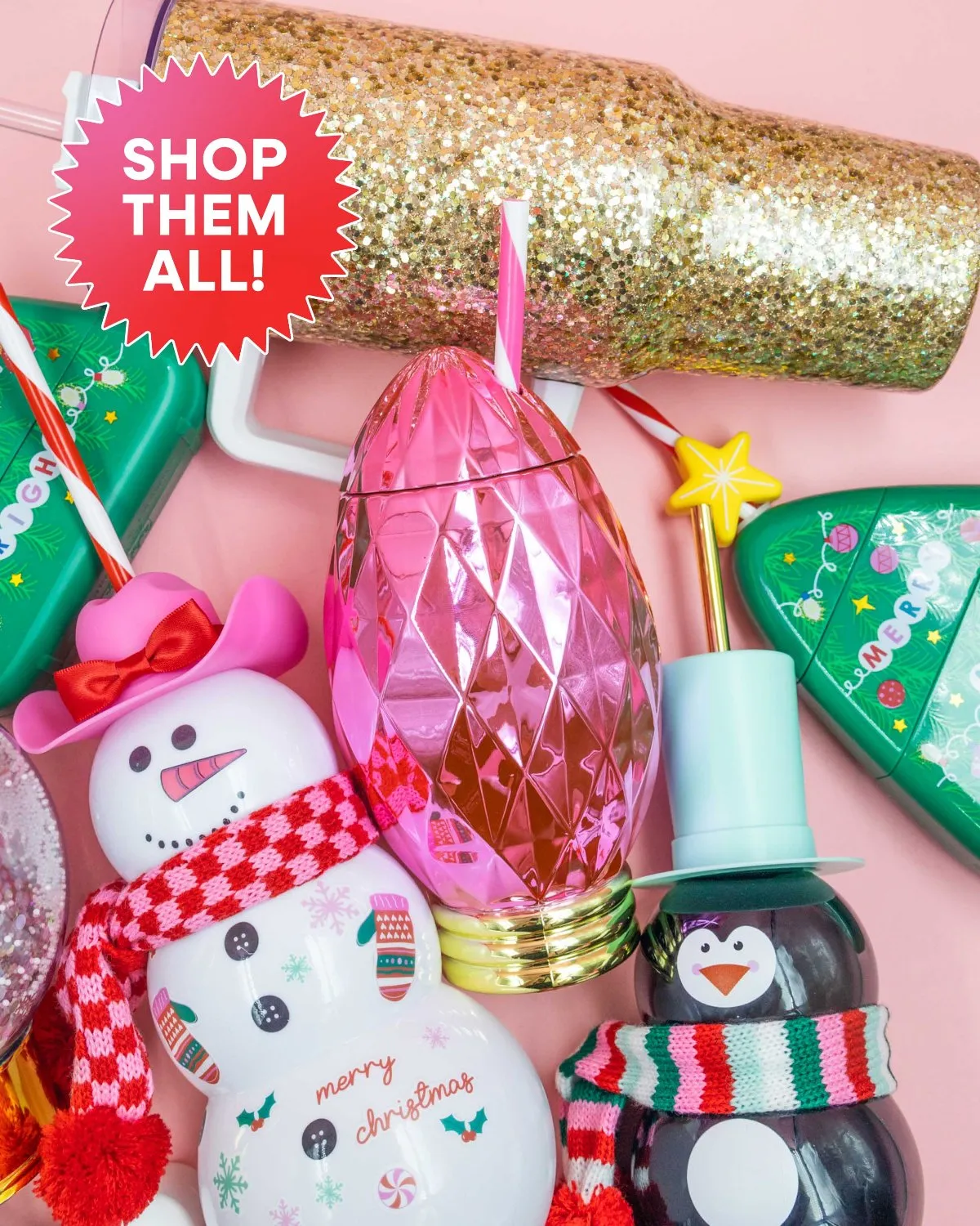 Pink Vintage Holiday Light Cup