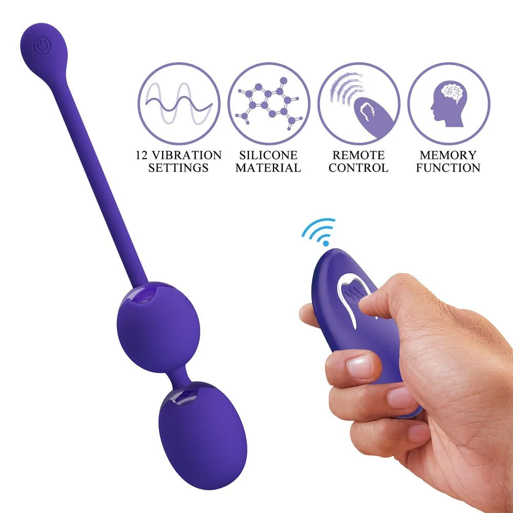 Pretty Love Willie-Youth Remote Vibrating Kegel Balls Purple