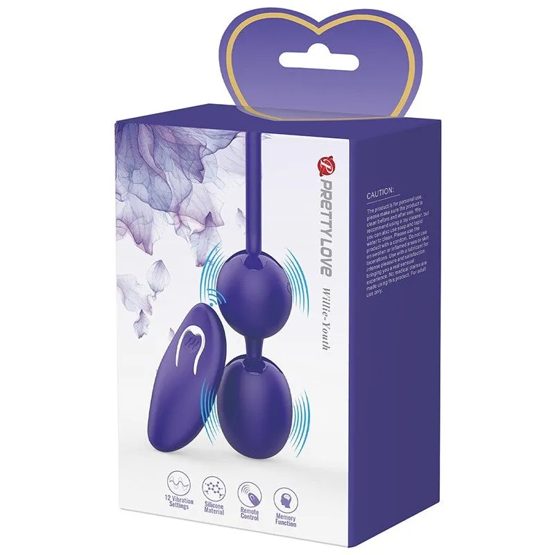 Pretty Love Willie-Youth Remote Vibrating Kegel Balls Purple