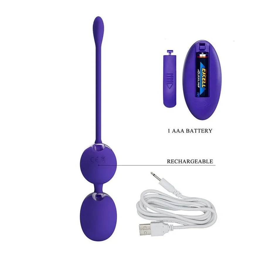 Pretty Love Willie-Youth Remote Vibrating Kegel Balls Purple
