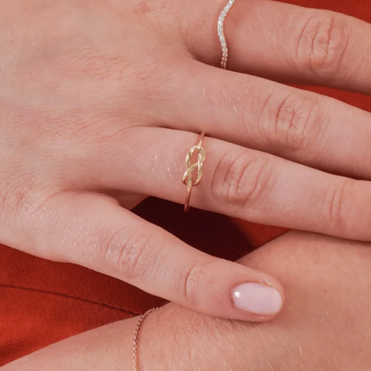 Real Gold Plain Knot Ring 6383 (SIZE 4.5) R2345